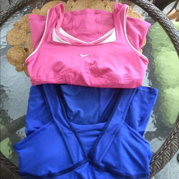 Set of 2 Nike Exercise Workout Tops M Pink Blue